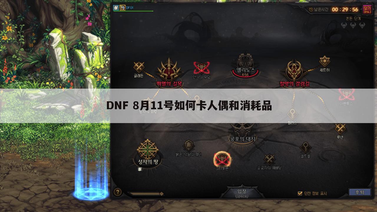 DNF 8月11号如何卡人偶和消耗品