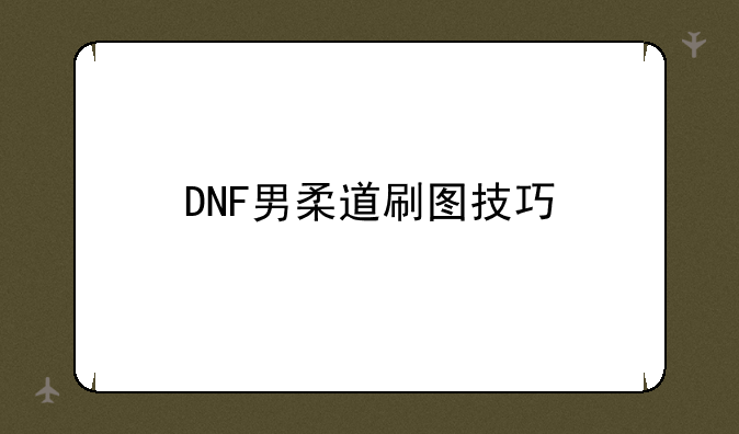DNF男柔道刷图技巧