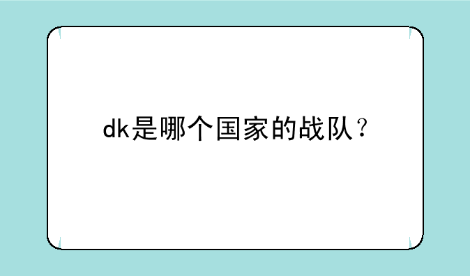 dk是哪个国家的战队？